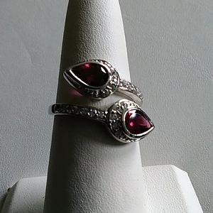 Rhodolite Garnet and Zircon Ring